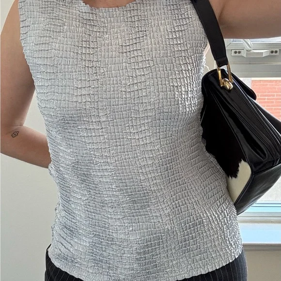 Vintage Silver Grey Ruched Tank Top - Picture 4 of 10